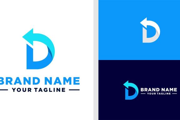LETTER D LOGO SHARE ARROW EDITABLE