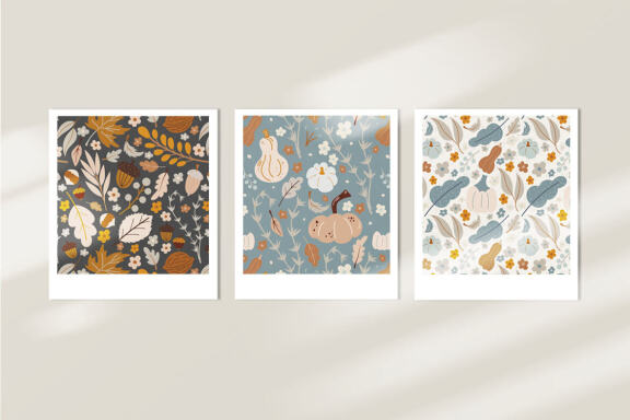 Autumn Harvest Vector Element & Pattern Set