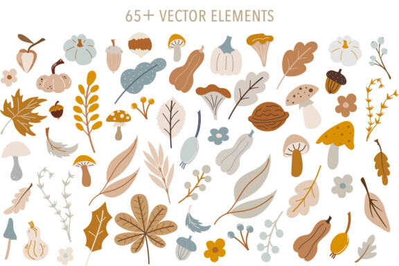 Autumn Harvest Vector Element & Pattern Set
