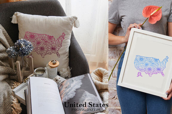 United States of America Map SVG Craft