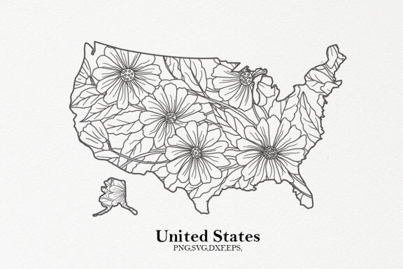 United States of America Map SVG Craft