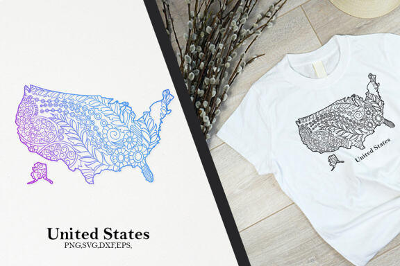 US Flag Flower Flag SVG