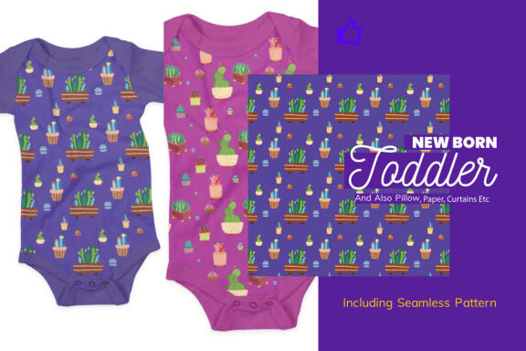 Cactus 14 Clipart Set Plus Seamless Pattern