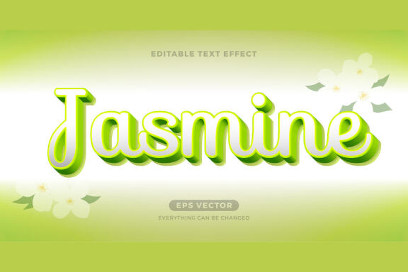 Jasmine editable text effect style vector