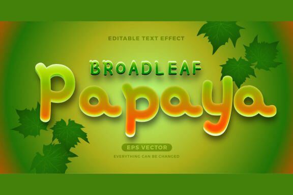 Papaya editable text effect style vector