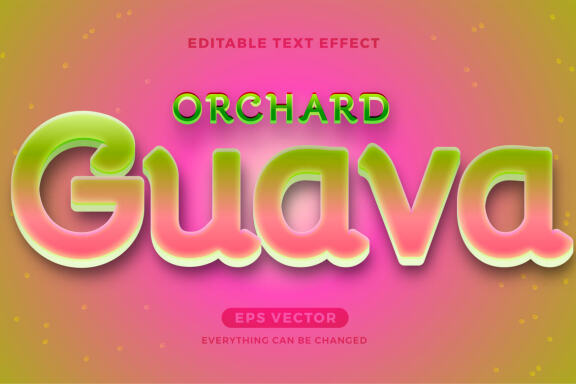 Guava editable text effect style vector