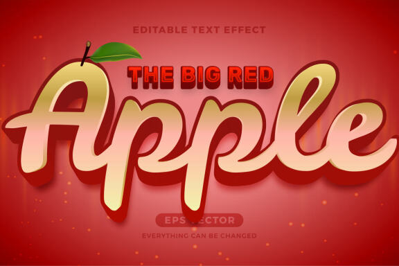 Apple editable text effect style vector