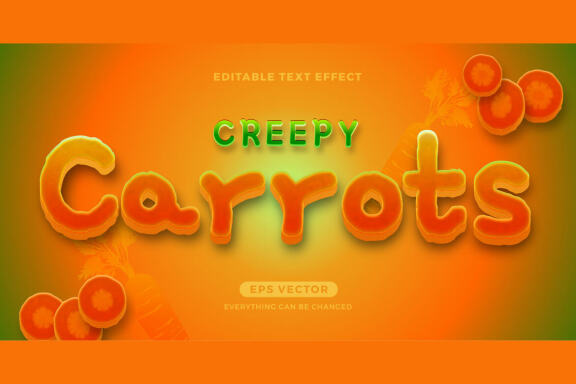 Carrots editable text effect style vector