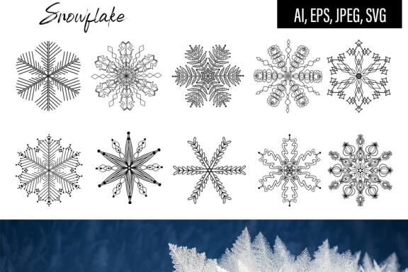 Snowflakes Svg - Snowflake SVG - Christmas bundle SVG