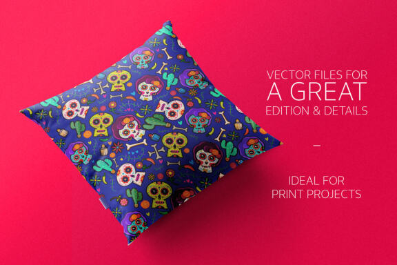 Dia de muertos pattern illustrations