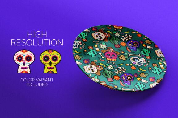 Dia de muertos pattern illustrations