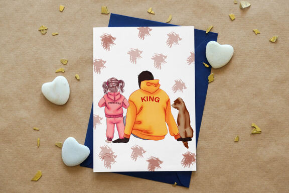 Family Clip Art, Custom Family Portrait, Brother Sister, Dog and Cat.