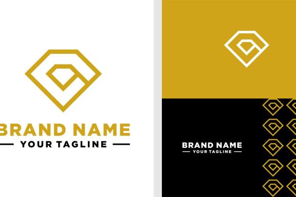 LETTER G LOGO DIAMOND LINE EDITABLE