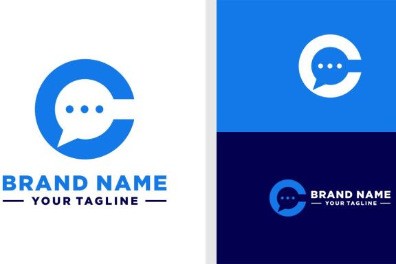 LETTER C LOGO CHAT APP EDITABLE