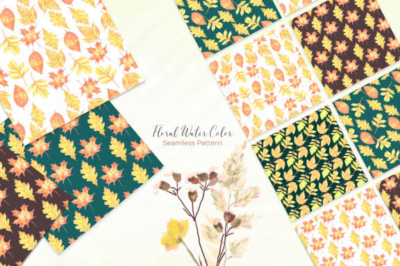 Autumn Flower Watercolor Bundle