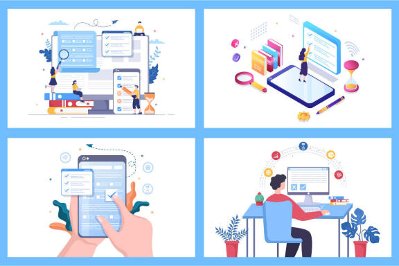 14 Online Testing For E-learning and Education Concept