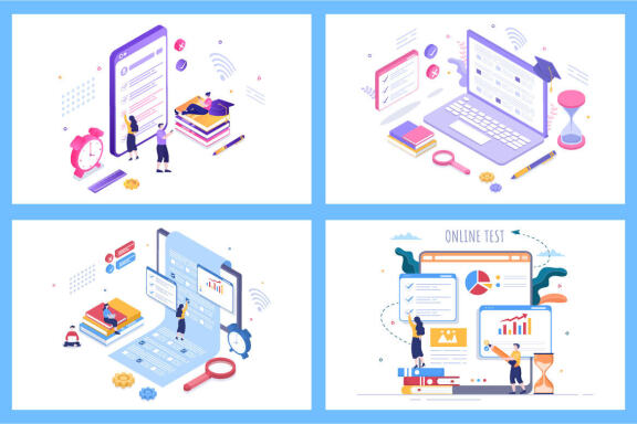 14 Online Testing For E-learning and Education Concept