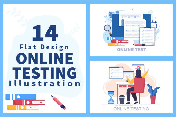 14 Online Testing For E-learning and Education Concept