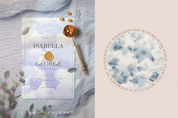 Cloudy Watercolor Abstract Textures