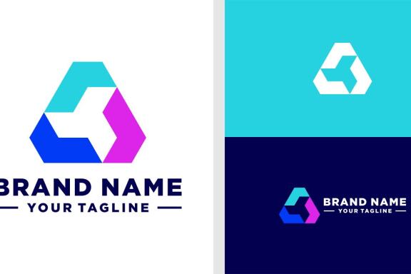 TRIANGLE LOGO MODERN SHAPE TECHNOLOGY EDITABLE