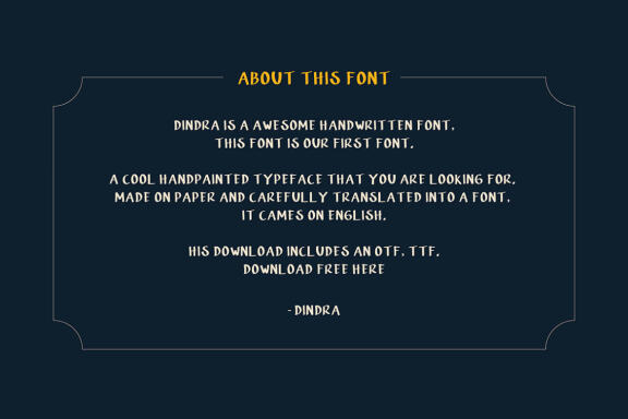 DINDRA REGULAR - Free Font
