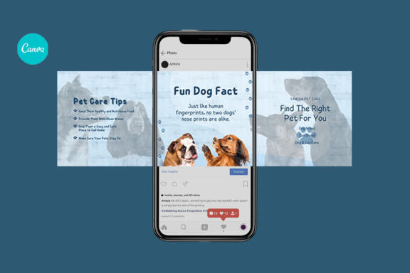 Dogs Pet Puzzle Instagram | Free CANVA Template 