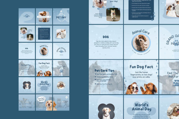 Dogs Pet Puzzle Instagram | Free CANVA Template 