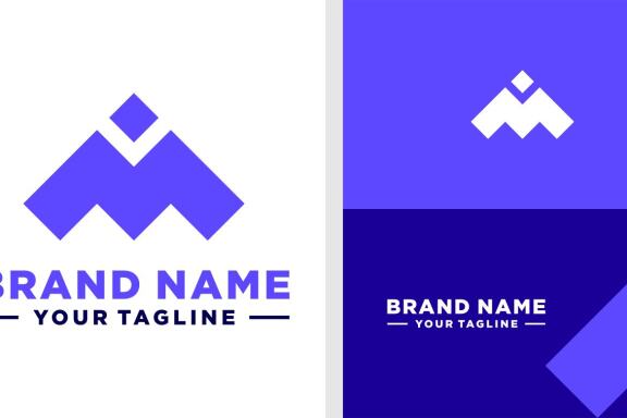 LETTER M LOGO AIR PLANE SHAPE BOLD EDITABLE