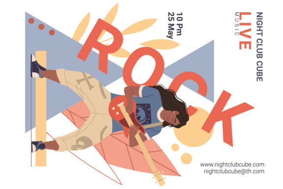 6 posters for rock party