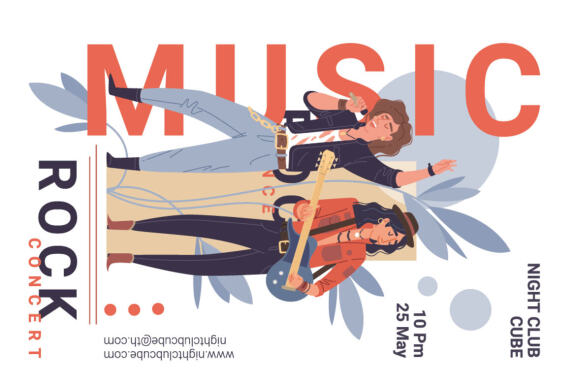 6 posters for rock party