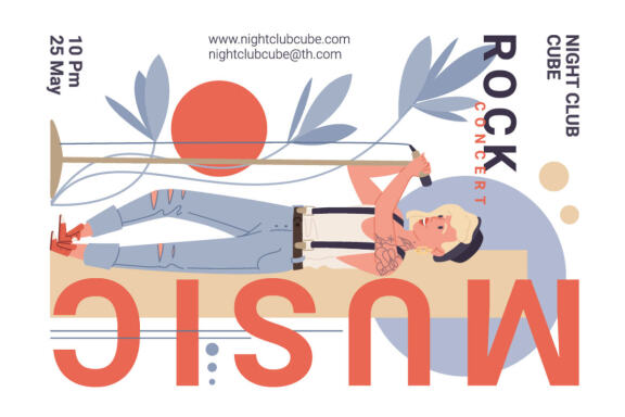 6 posters for rock party