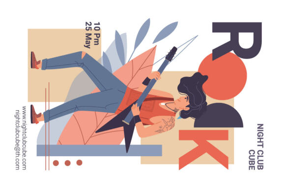 6 posters for rock party
