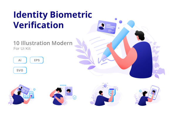 Identity Biometric Verification flat illustration