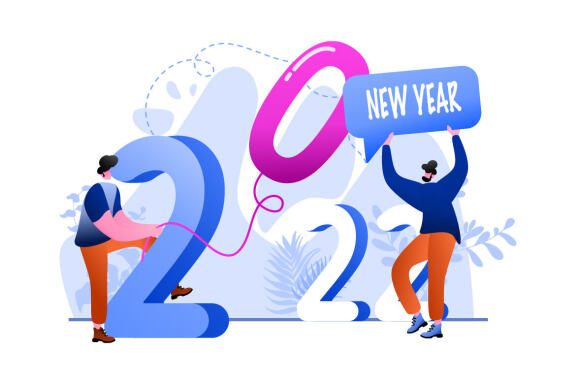 New Year 2022 Resolution Business Flat Illustration
