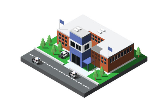 Isometric city - police