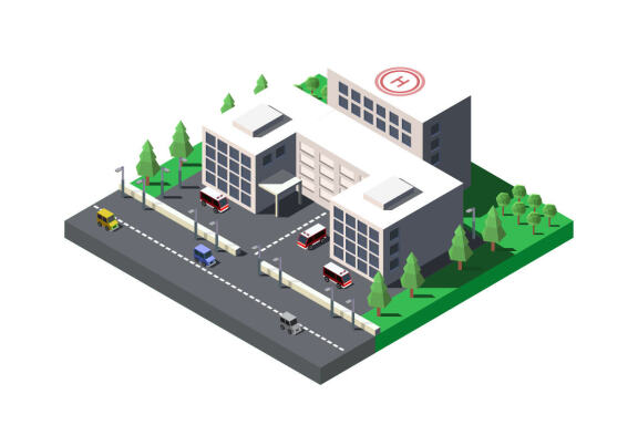 Isometric city - hospital