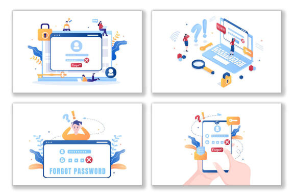 14 Forgot Password and Account Login Illustration