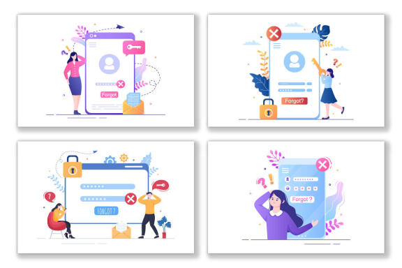 14 Forgot Password and Account Login Illustration