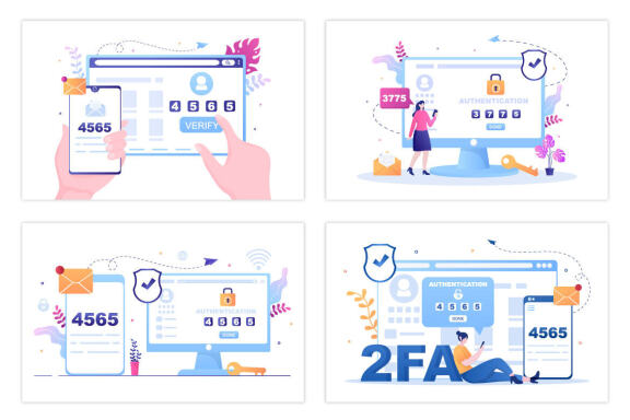 12 2FA Two Steps Authentication Password Illustration
