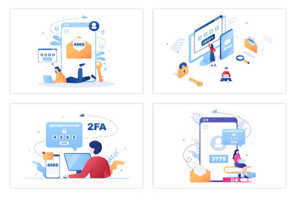 12 2FA Two Steps Authentication Password Illustration