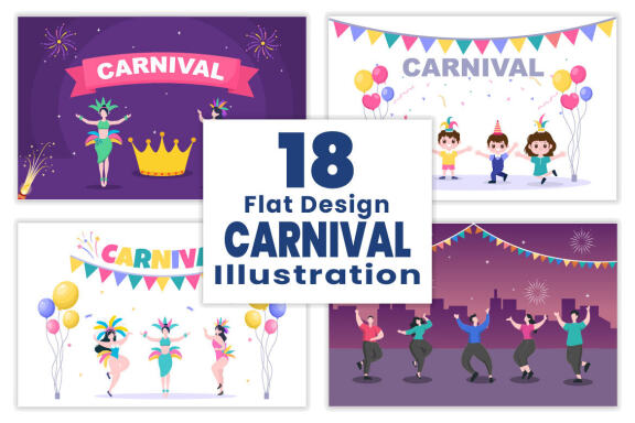 18 Happy Music Party Carnival Celebration Illustration