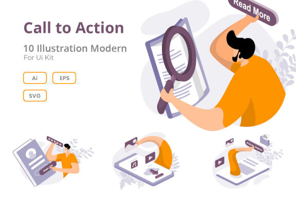 Call to Action flat Illustration