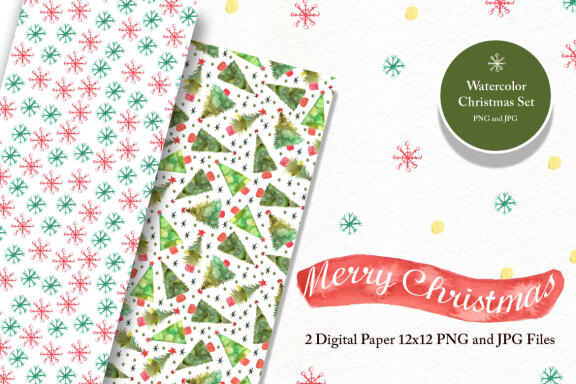 FREE Watercolor Christmas Tree