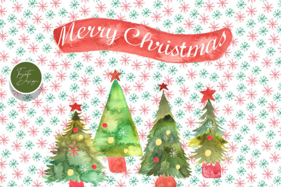 FREE Watercolor Christmas Tree