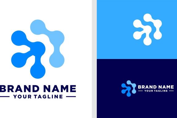 HEXAGONAL LOGO ARROW DIGITAL TECHNOLOGY EDITABLE