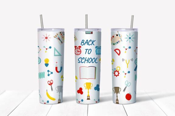 20oz School Skinny Design Tumbler Sublimation PNG and JPEG files. 20 oz skinny Tumbler.