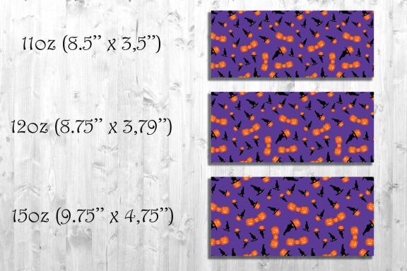 Halloween Mug Sublimation Bundle. Set of 8 PNG Mug wrap Designs. 11oz, 12oz, 15oz mug sublimation designs.