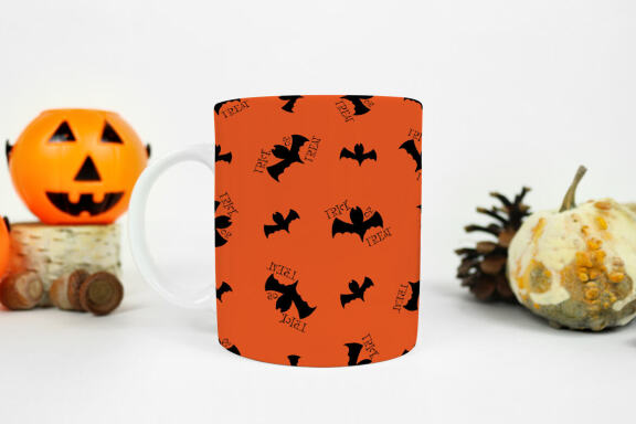Halloween Mug Sublimation Bundle. Set of 8 PNG Mug wrap Designs. 11oz, 12oz, 15oz mug sublimation designs.