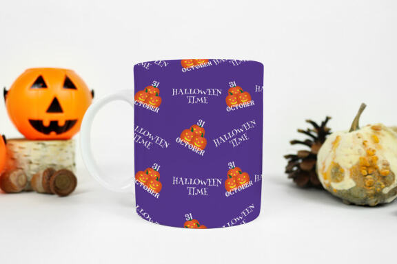 Halloween Mug Sublimation Bundle. Set of 8 PNG Mug wrap Designs. 11oz, 12oz, 15oz mug sublimation designs.