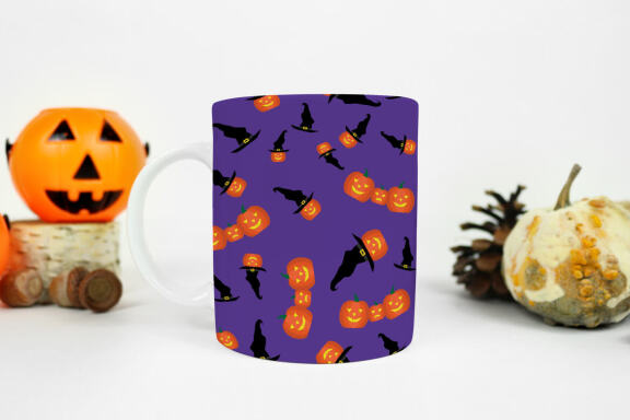 Halloween Mug Sublimation Bundle. Set of 8 PNG Mug wrap Designs. 11oz, 12oz, 15oz mug sublimation designs.